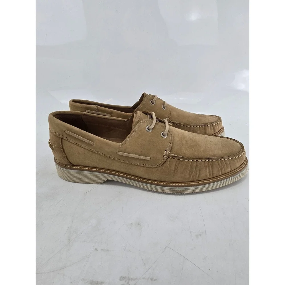 Donald Pliner Foster03 Boat Shoes Mens 12 Camel Nubuck Leather -New